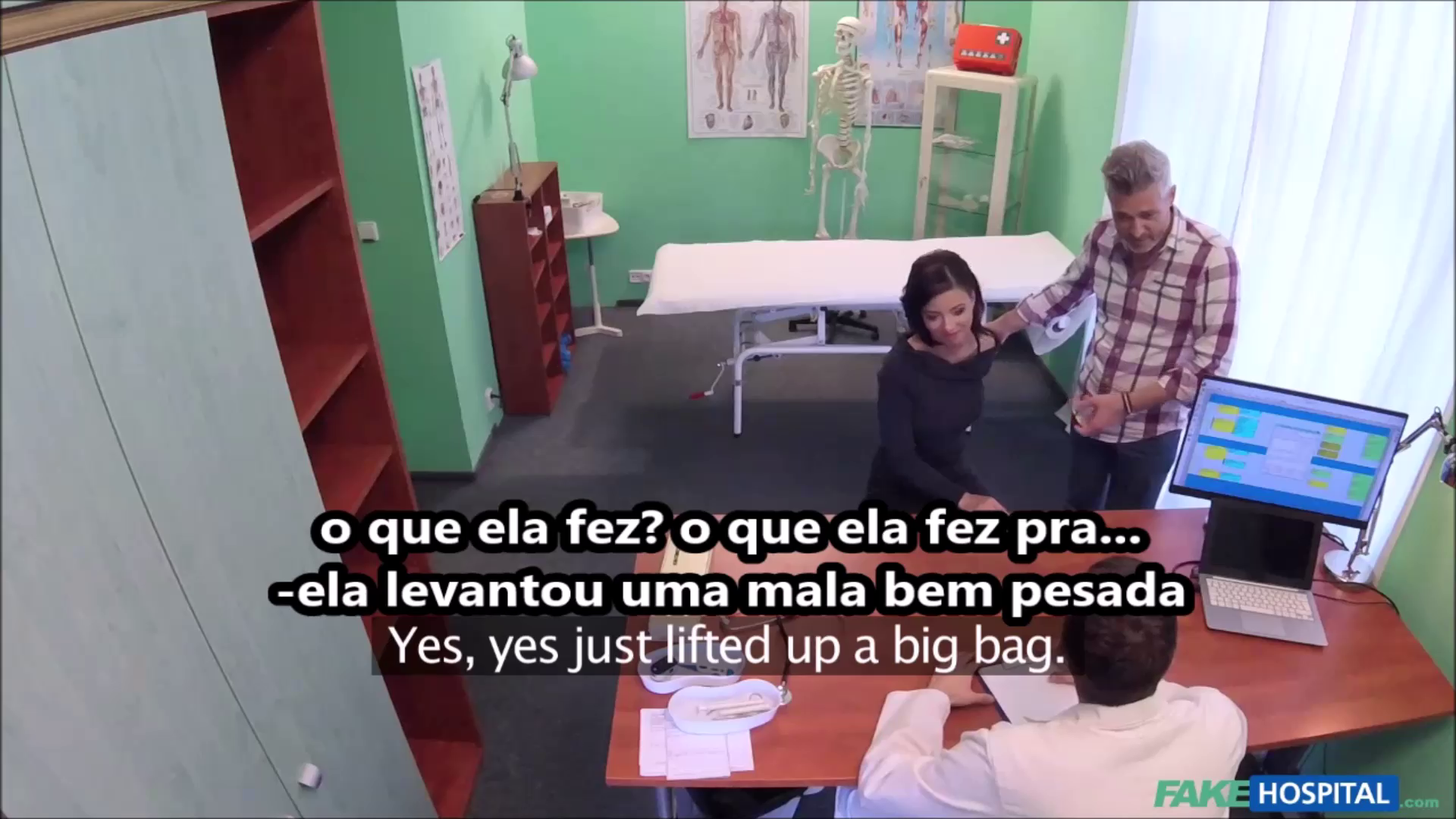 mulher vai ao medico com o marido e o trai enquanto ele espera – Porno Legendado – Porno Com Legenda